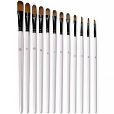 XINBOWEN 圓頭水彩油畫筆 12件組, 1套, 12種