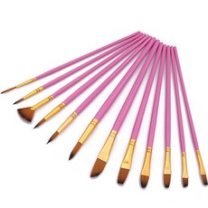 Dasababa 水彩壓克力刷 12 套粉色, 1套, 12種