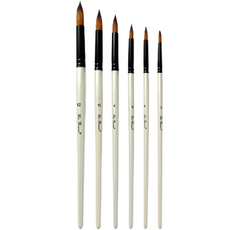 Dasababa 白色水彩油畫尖頭筆 6件組, 1套, 2號, 4號, 6號, 8號, 10號, 12號