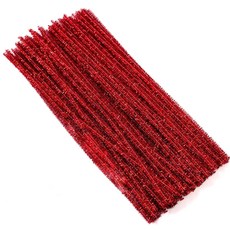 마다꾸미 彩色毛絨工藝鐵絲, 16 紅色亮粉, 200個