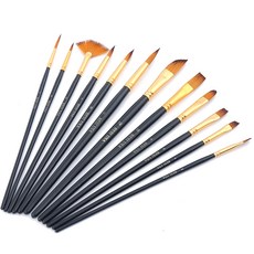 Dasababa 壓克力水彩筆 12件組 黑色, 1套, 12種