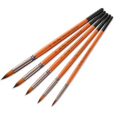 Dasababa 紅色筆桿油畫用尖頭筆組, 5種, 1套