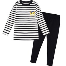 milkmilelolo 兒童俏皮熊條紋上下裝套組