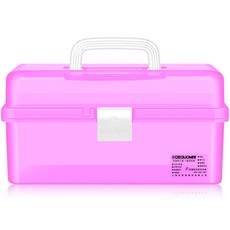 3層折疊式畫具箱 01 透明粉紅色