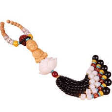 JNJ 汽車後視鏡掛飾 佛教吊墜飾品 佛祖, 米色, 1個