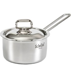 schellaf IH爐適用三層不鏽鋼單柄湯鍋, 混色, 14cm, 1個