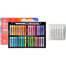 特殊油性粉彩 02 馬卡龍 36色 + 白色 6入套組, 1套