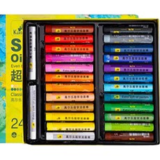 kuelox 超軟油畫棒16 經典24色+白色 2支入, 1套