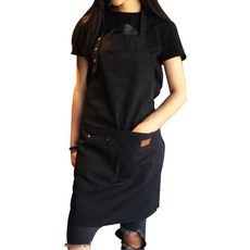 Sso&Young 帆布工作圍裙, 黑色, 1個