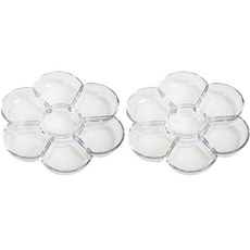 Dasababa 透明壓克力調色板, 7個空格, 2個