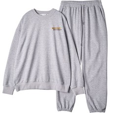 몬티몬 남성용 MONDAY 프린팅 오버핏 맨투맨 + 조거 팬츠 세트