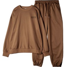 몬티몬 남성용 FOLLOW ME 프린팅 오버핏 맨투맨 조거 세트