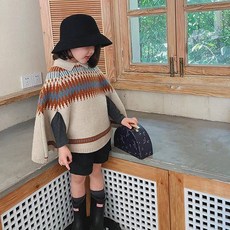 女童斗篷式針織衫 CCV56GNT252