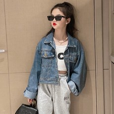 女童寬鬆版型牛仔上衣外套 CCV56GJK332