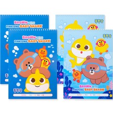 LINE FRIENDS 熊大與碰碰狐鯊魚寶寶綜合練習簿, 隨機出貨, 4個