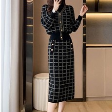 Paperments 半高領T恤開襟衫假兩件式修身半身裙兩件套組 02913