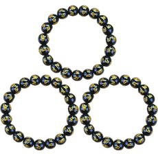 Ando黑球念珠 10mm, 單一顏色, 3個