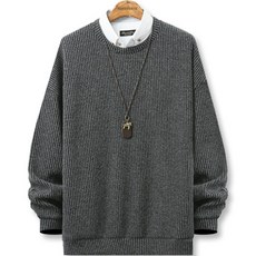 블루포스 남성용 니트 엘라빈 오버핏 무지 라운드 단체복 티셔츠