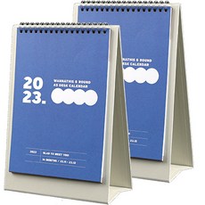 WANNATHIS 2023和圓形A5桌日曆, 2個, 混合顏色