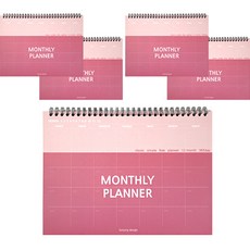 투영디자인 컬러 데스크 먼슬리 플래너 5p, 핑크