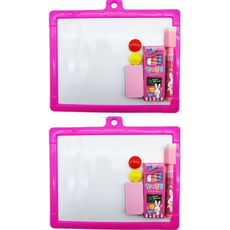 여니팩토리 양면 칠판 화이트보드 소 핑크 2P, 플라스틱