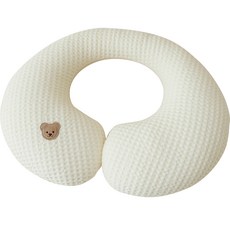 ChezBebe 莫代爾格紋護頸枕, 小熊款 象牙白