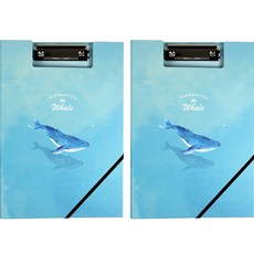 Pinkfoot 鯨魚印花翻頁式板夾 2入組, 隨機出貨, 1組