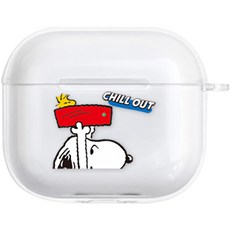 스누피 에어팟 3세대 투명 일체형 케이스, 플러피