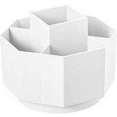 LIVING TOPIC 桌上型旋轉文具筆筒, 象牙白, 1個