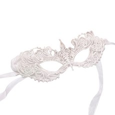 JCP萬聖節蕾絲時尚口罩, 白色的, 1個