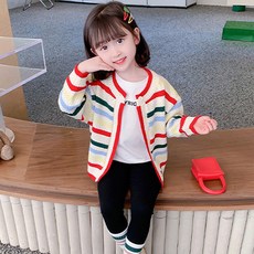 여아용 싱글 브레스티드 니트 가디건 CCV56GCD277