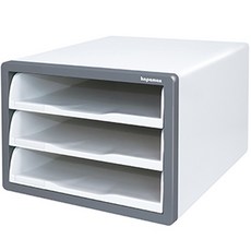 kapamax 開放式文件盒, 深灰色, 3層