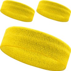 이그니스 스포츠 헤어밴드, 옐로우, 3개