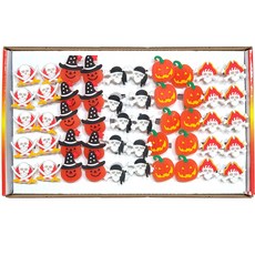 萬聖節發光戒指 5款 x 10入組, 1套, 混色