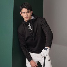 Cleveland GOLF 男士高爾夫半拉鍊大徽標連帽長袖 T 恤 CGMTS23105