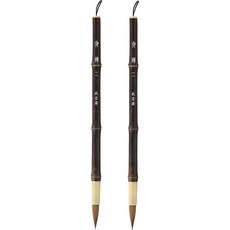 栗蟬水彩東洋畫筆 18 紫色竹長桿, 2個, 2號(6.5 x 203 mm)