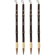 栗色蟬形水彩東洋畫筆 28 紫色竹桿, 4個, 4號(8.5 x 220 mm)