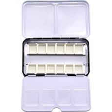 Make Mine 固體格狀水彩顏料空琺瑯盒 可拆卸式調色盤, 12格, 1個