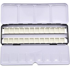 메이크마인 고체 격자 수채화물감 빈 에나멜 케이스 탈착 팔레트, 24칸, 1개