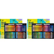 kuelox 超軟油畫棒17 經典36色+白色 2支入, 1套, 36色