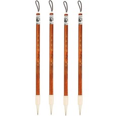 Script筆刷套組 19 桃花心木桿, 小型(24.5 x 0.75 cm), 4個