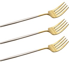 Table Art 餐叉 L號 3入, 霧面金 霧面銀