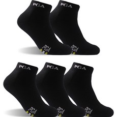 PGA TOUR 男士運動氣墊中筒襪5雙組 PGAM-48, 黑色