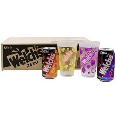 Welch's 威氏 零卡汽水 葡萄味 355ml 6入+橘子味 355ml 6入+葡萄變色水杯+橘子變色水杯, 1組