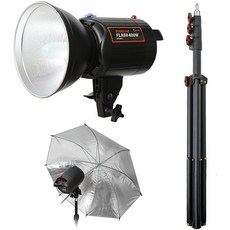 대한 셀프 사진관 쇼핑몰 뷰티 연출 순간광 촬영 조명 썬빔플래시 블랙 엄브렐라 스트롱스탠드 세트, FLASH-SET16, 1세트