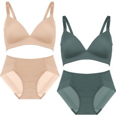볼리쉬 몰드 노와이어 보정 브라 2종 + 팬티 2종 세트 VBR-1035S