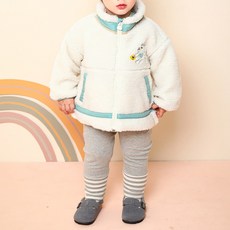 milk mile 童款派對小熊刺繡抓絨毛外套