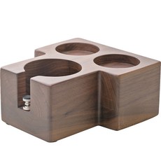 KALDIN 咖啡沖煮把手木製塊狀支架 58mm, 核桃, 1個