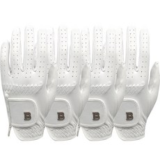 BRENCE 女用純白全羊皮高爾夫手套 左手穿戴 4入