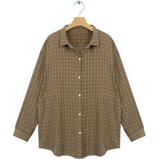 비엔엑스 오버핏 체크 블라우스